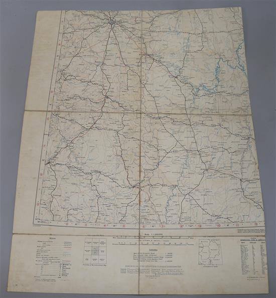 A collection of War Revision 1940 linen backed maps, etc.